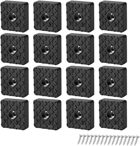 (16pcs)Noir Patins Antidérapants en Caoutchouc de Protection Pied de Chaise Patins Protection Pied Jambe Meubles Forme Carrée pour Chaise Canapé Patin de Chaise Carrés(30 * 30 * 10mm)