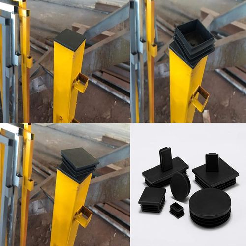 Pack Of 9 Lamellar Plugs For Square Tubes,70 X 70 Mm,Plastic End Caps For Trampoline Furniture Legs (Black)