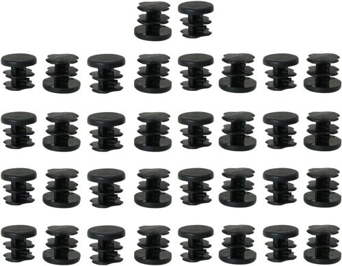 34pcs Bouchon Pied de Chasie Embout Capuchon Jambe Tube Insert Table Meuble Protection Plastique Rond Glisse Tampon Diamètre du Filetage 9 mm