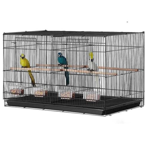Cage À Oiseaux 18 Po-Duoku-Petite Et Robuste Avec Séparateur-Pour Perroquets Et Perruches-Noire-Spacieuse Et Polyvalente