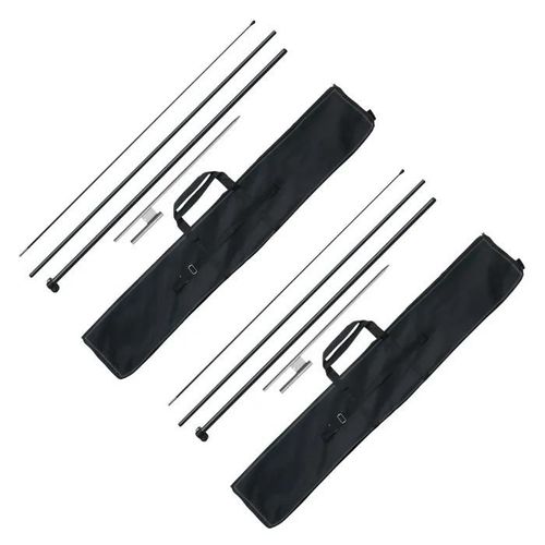 Kit de Mât de Drapeau à Plumes-Duoku-2 Pièces-Mât de Drapeau Swooper 12,7 Pieds-avec Piquets de Sol et Sac de Transport