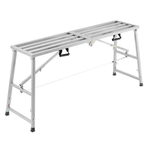 Plateforme Travail-Duoku-Hauteur Réglable à 4 Vitesses-Escabeau Pliable en Acier Allié-Êchafaudage Portable