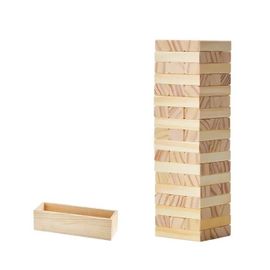 Jouet En Bois À Bascule-Duoku-54 Blocs-Avec Caisse De Rangement-Amusant Pour Jouer En Famille À L'intérieur Ou À L'extérieur