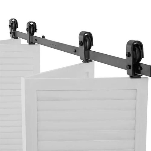 Kit Quincaillerie de Porte Grange Coulissante Pliante-Duoku-1930,4 mm-Rail Simple Robuste-Montage par Haut-Coulissement Fluide