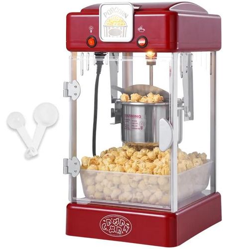 Machine à Pop-corn-Duoku-Kettle Popper de 300 W et 2,5 oz-4 Pintes par Lot-Machine à Pop-corn de Table avec Porte en PP