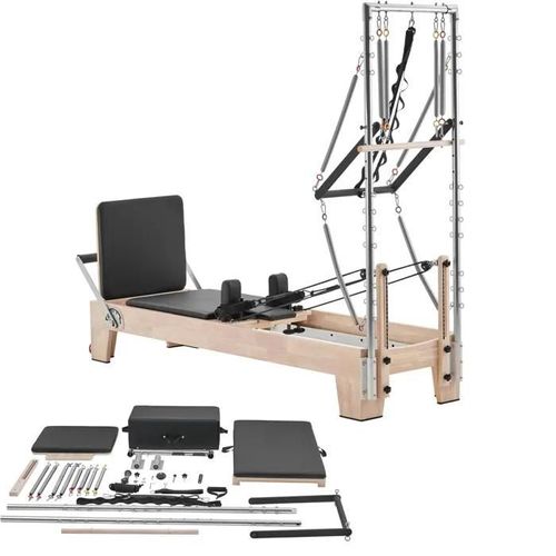 Reformer Pilates En Bois-Duoku-Charge 181,44 Kg-Équipement D'entraînement Avec Double Résistance, Boîte Et Planche De Saut