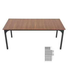 Table À Manger Rectangulaire-Duoku-180 Cm-Table De Salle À Manger En Bois Pour 6 À 8 Personnes-Mobilier Rustique Avec Pieds En Fer