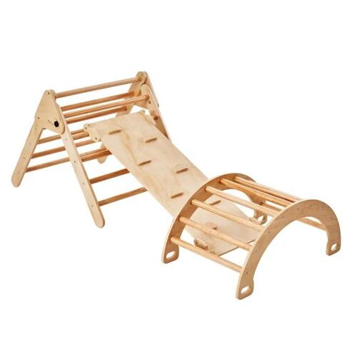 Ensemble De Triangles Pikler - Duoku - Zf-3lb - Jouets D'escalade Montessori - 1 À 3 Ans - Bois Massif