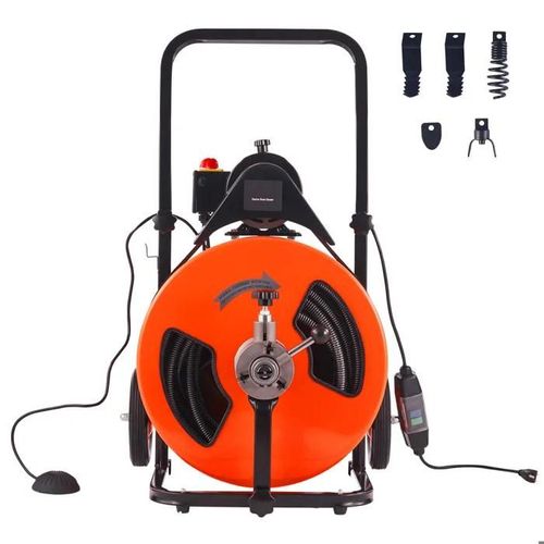 Machine de Nettoyage de Canalisations-Duoku- 100 Pieds x 3/4 Pouces- Alimentation Automatique- 4 Coupe-tuyaux