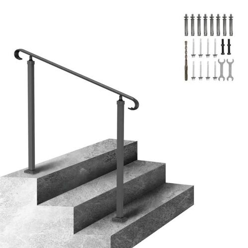 Rampe d'escalier - DUOKU - LTFS-1.2MLZ - Fer Forgé - Réglable - Extérieur - Noir