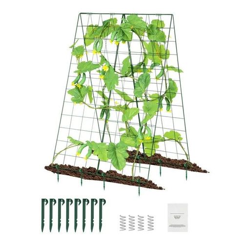 Treillis À Concombre-Duoku-Treillis Métallique Pliable 46" X 32"-Pour Plantes Grimpantes-Avec Pinces Pour Plantes