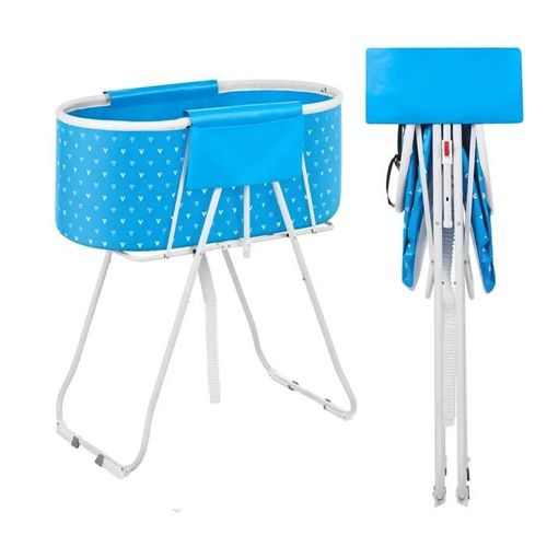 Baignoire Portable Pour Chien-Duoku-Surélevée, Pliable-Peu Encombrante Avec Drainage Rapide Pour Animaux De Petite-Bleu Clair