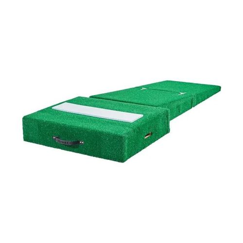 Monticule de Lancement Portable-Duoku-195 cm avec Poignée de Transport-Gazon en PP Résistant et Planche en Bois