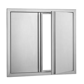 660x610 mm Porte d'accès au Barbecue-Duoku-Double Porte de Cuisine Extérieure en Acier Inoxydable-Porte Murale Verticale Encastrée