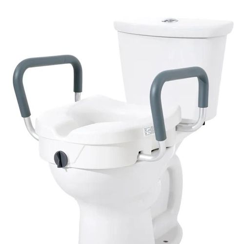 Siège De Toilette Surélevé-Duoku-Hauteur 12,7 Cm-Capacité De 158 Kg- Largeur Réglable-Pour Toilettes Rondes Et Allongées 