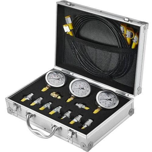 Kit De Test De Pression Hydraulique-Duoku-250/400/600 Bars-3 Manomètres-Ensemble Portable Pour Excavatrices Et Engins De Chantier