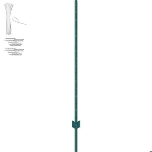 Clôture Post 5 Pieds-Duoku-10 Pack-Posts En T En Métal Lourds-Enjeux En Acier Pour Jardin, Cour, Clôture De Ferme-Vert
