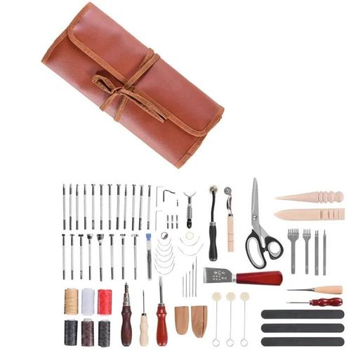 Kit De Travail Du Cuir-Duoku-72 Pièces-Outils D'artisanat Du Cuir-Pour Gravure, Poinçonnage, Couture