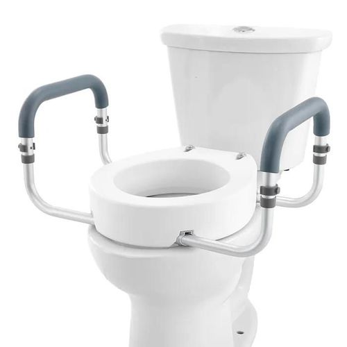 Siège De Toilette Surélevé-Duoku-Hauteur De 3,5 Po-Capacité De 300 Lb- Rampes En Aluminium Avec Rembourrage En Eva 