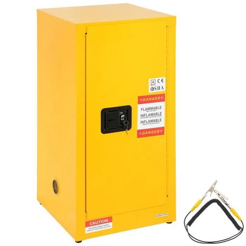Armoire de Sécurité Inflammable-Duoku-16 Gallons-Stockage de Liquide en Acier Laminé à Froid-avec 2 Étagères Réglables et 1 Porte