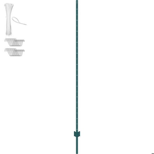 Poteaux De Clôture En T Verts 7 Pieds-Duoku-Lot De 10-Clôture Extérieure Robuste Essentia-Acier Au Carbone Q235