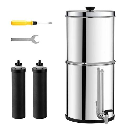 Système de Filtration D'eau par Gravité-Duoku- 2,25 G- Comptoir en Acier Inoxydable 304- Réduit le Plomb et le Chlore à 99 %