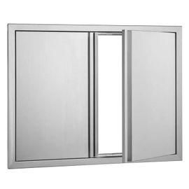Porte d'accès pour Barbecue-Duoku-Porte de Cuisine Extérieure Double 787x609 mm-en Acier Inoxydable, Porte Murale Verticale