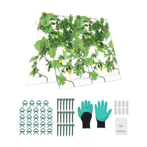Ensemble De Treillis Pliable Pour Concombres-Duoku-35" X 55"-Support De Jardin En Métal Pour Plantes Grimpantes-Extérieur