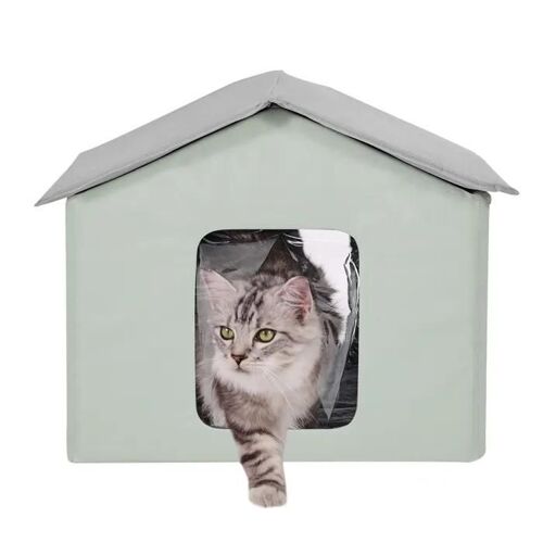 Niche Chauffante Pour Chat-Duoku-Abri Pliable Avec Coussin Chauffant Et Thermostat Réglable-Abri Imperméable Et Isolé