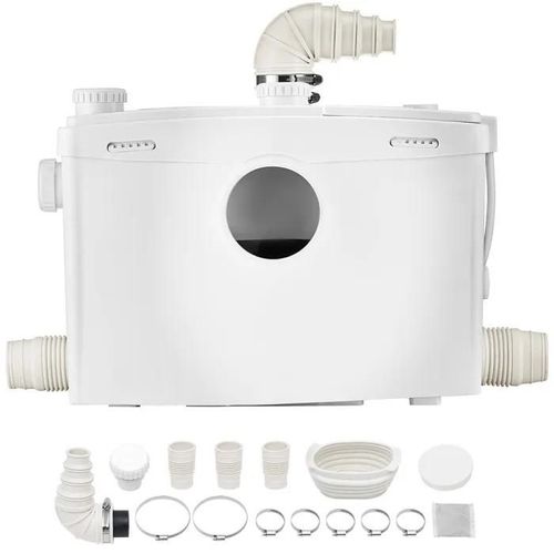 Broyeur Sanitaire 1200 W pour WC-Duoku-avec 4 Entrées d'eau-Débit de 180 L/min-Hauteur de Refoulement Jusqu'à 10 m