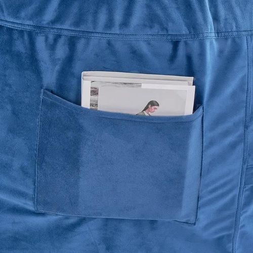 Pouf - Duoku - Sm-Fbb-01 - Housse Amovible - Velours Hollandais - Bleu