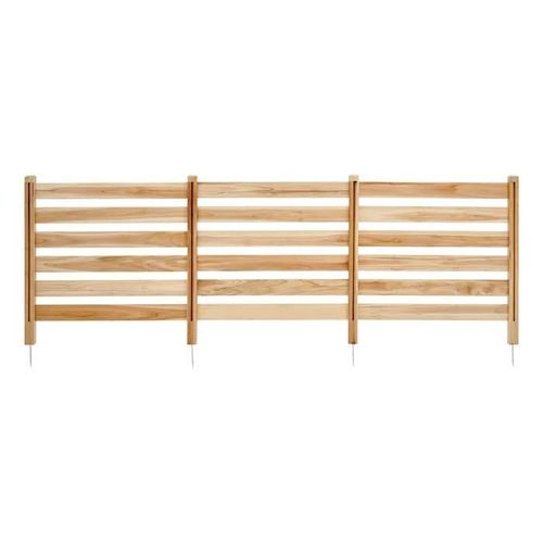 Clôture De Confidentialité En Bois-Duoku- 914 X 914 Mm- Écran À 3 Panneaux- Avec Piquets Métalliques- Installation Simple
