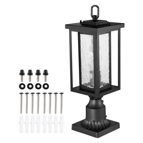 Lampadaires D'extérieur Du Crépuscule À L'aube-Duoku-Lot De 2-450 Mm-Luminaires Étanches Pour Lampadaires-Avec Abat-Jour En Verre