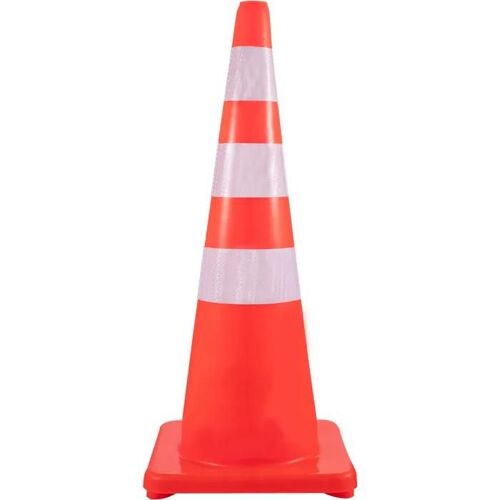 Cônes de Sécurité-Duoku-6 x 36"-Cônes de Signalisation-PVC Orange-colliers Réfléchissants-Base Lestée