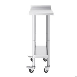 Table De Travail Cuisine Acier Inoxydable-Duoku-Table De Préparation-610 X 381 X 1005,6 Mm-Avec Roulettes, Hauteur Réglable