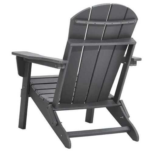 Adirondack Chair Set Of 2-Duoku-All-Weather Folding Plastic Chairs-Avec Cup Holder-Chaises Pliantes En Plastique-Gray