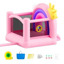 Maison Gonflable-Duoku-110x91x91 Pouces-Maison De Jeu Extérieure-Avec Souffleur Toboggan-Pour 3 À 8 Ans