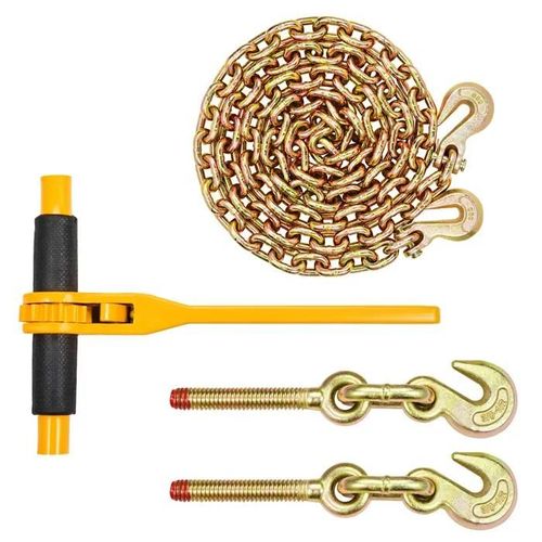 Ensemble De Chaîne Et De Tendeur À Cliquet-Duoku-3/8"-1/2", 9200 Lb Wll-Pour Remorquage, Transport Et Arrimage De Camions