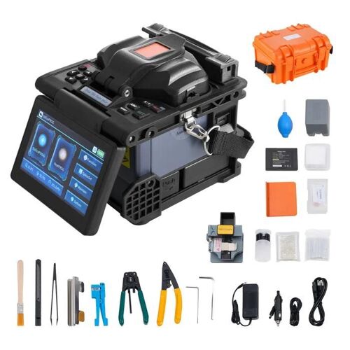 Épisseur de Fibre Optique 6 Moteurs-Duoku-Epissure 6 s et Chauffage 13 s-Ecran LCD 5"-Support 3 en 1-Batterie 7800 mAh