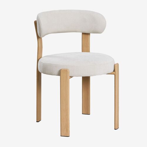 Chaise de salle à manger rembourrée et en fer Jolie Marron Bois Naturel