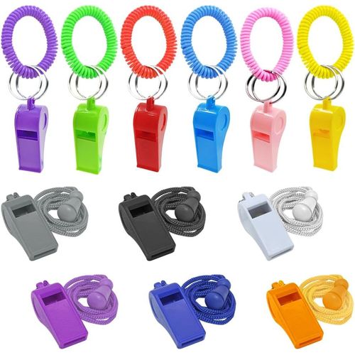 Sept-Lot De 6 Sifflets Pour Entraîneurs, Sifflets De Sécurité En Plastique Pour Les Situations D'urgence, Les Femmes, L'arbitrage, Le Football