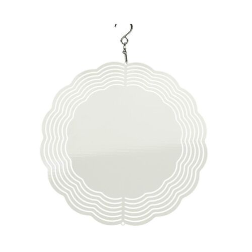 Décor de jardin bricolage en vrac Double face Sublimation Métal Aluminium Vierge Coeur Vent Spinner Spirale DIY T