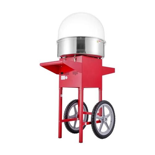 Machine à Barbe à Papa Electrique-Duoku-1000 W-avec Chariot-Bol en Acier Inoxydable-Cuillère à Sucre et Tiroir-Rouge