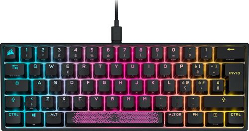 Corsair K65 RGB MINI Tastiera Meccanica 60% CHERRY MX RED Nero Compatibile iCUE