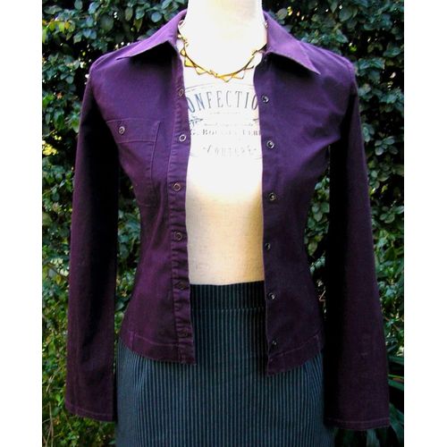 Chemise Chattawak Taille Xs/34 Violet Coton Stretch Tbe