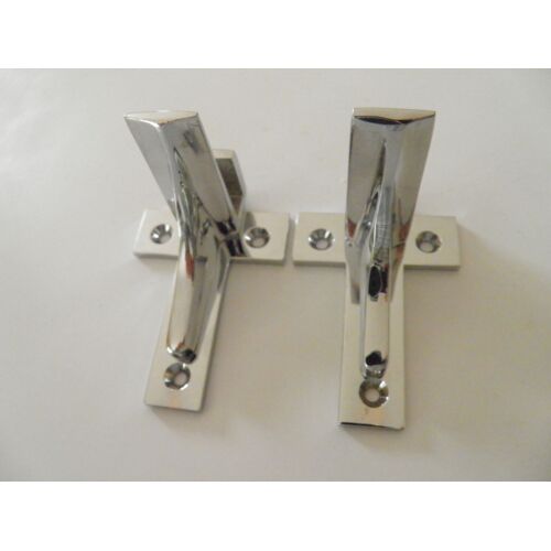 2 Consoles renforcée pince Laiton chromé pour Tablette en Glace de 5à9mm ADLER 61380T +support 532852U