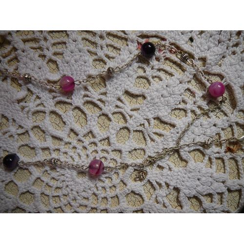 Collier Fin Avec Perles