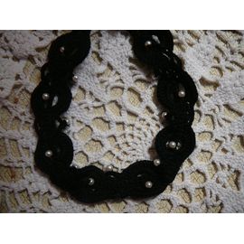 Collier Crochet Avec Perles Fait Main
