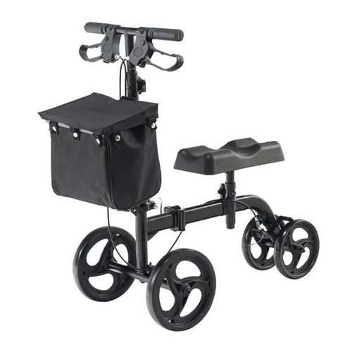 Trottinette Pliable Pour Genoux-Duoku-Déambulateur Orientable En Acier Au Carbone-Guidon Et Genouillères Réglables En Hauteur
