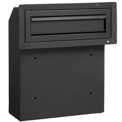 Boîte de Dépôt de Clés-Duoku-Boîte aux Lettres Robuste en Acier à Travers la Porte-avec Serrure à Combinaison de 12 po-Noire